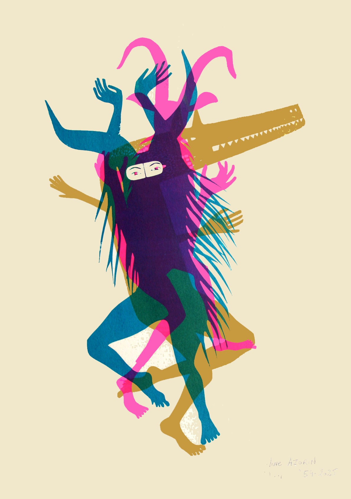 buy handmade screenprint by French artist Céline Azorin