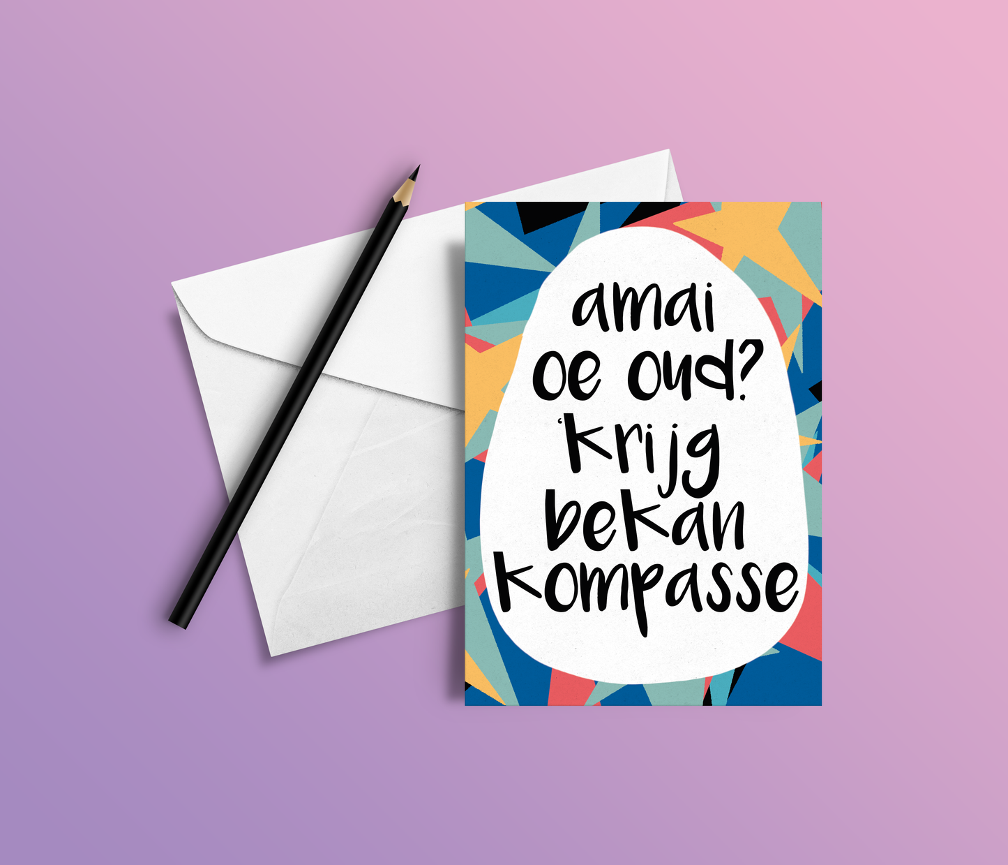 Greeting card - Tante Colette - Krijg bekan kompasse