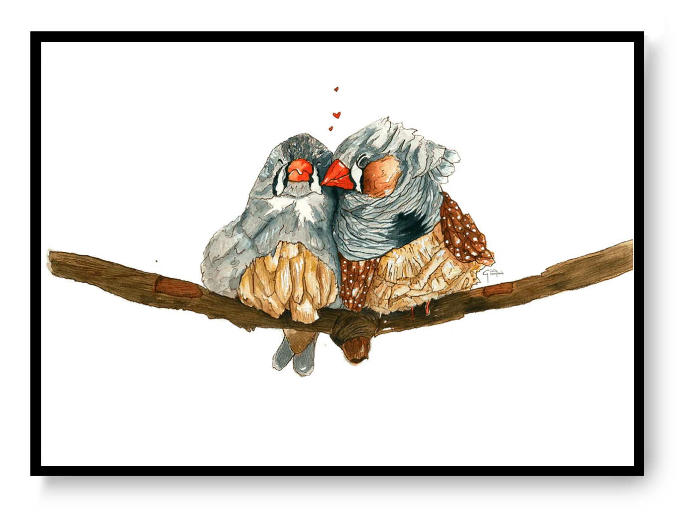 A4 watercolor art print “Diamantes Mandarinos” by Giu Watercolor, soft poetic illustration with warm tones, calm wall art for modern interiors.