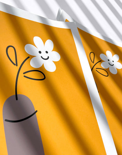 Limited edition A4 screen print titled "Whoopsie Daisy" by Dutch artist Dicks Don’t Lie, featuring a humorous and stylized penis with a blooming flower on mustard yellow background. Signed and handprinted in four colors.