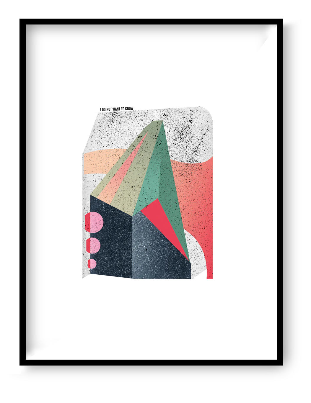 Abstract geometric art print with textured shapes and muted colors, limited edition signed artwork by Belgian illustrator Gert Paenen, modern abstract wall art for contemporary interiors