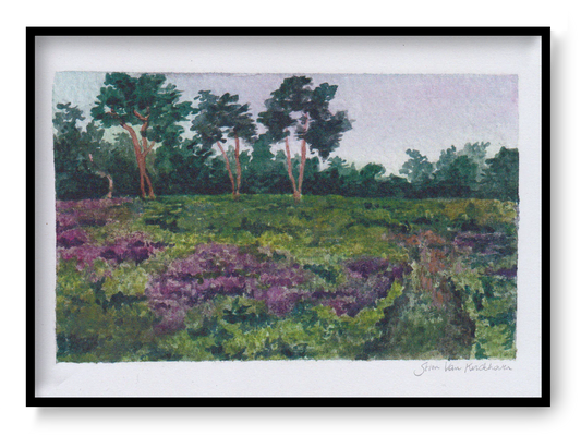 Landscape 3 art print by Stien van Kerckhoven – A5 giclée landscape wall art on textured paper, small nature-inspired fine art print for modern home decor in Belgium and Europe