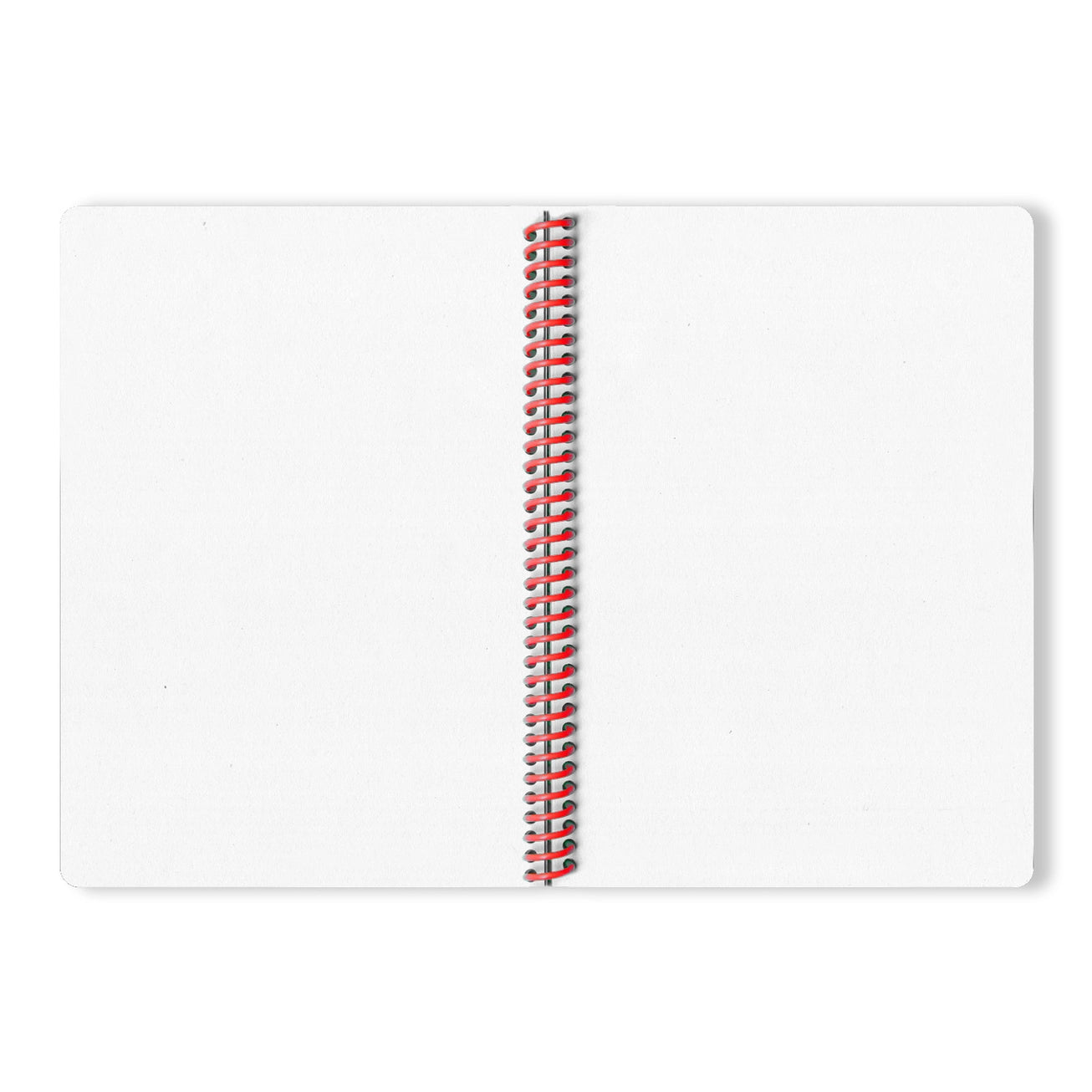 A5 spiral notebook by Weew Smart Design featuring a bold black geometric circle pattern on a grey recycled paper cover, red spiral binding, and 200 blank pages – modern minimalist stationery for everyday use.