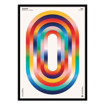 Segment by Posterlad – 30x40 cm geometric art print with bold rainbow arches and vibrant gradient colors, contemporary abstract wall art for stylish modern interiors, perfect for living rooms, studios, or offices.