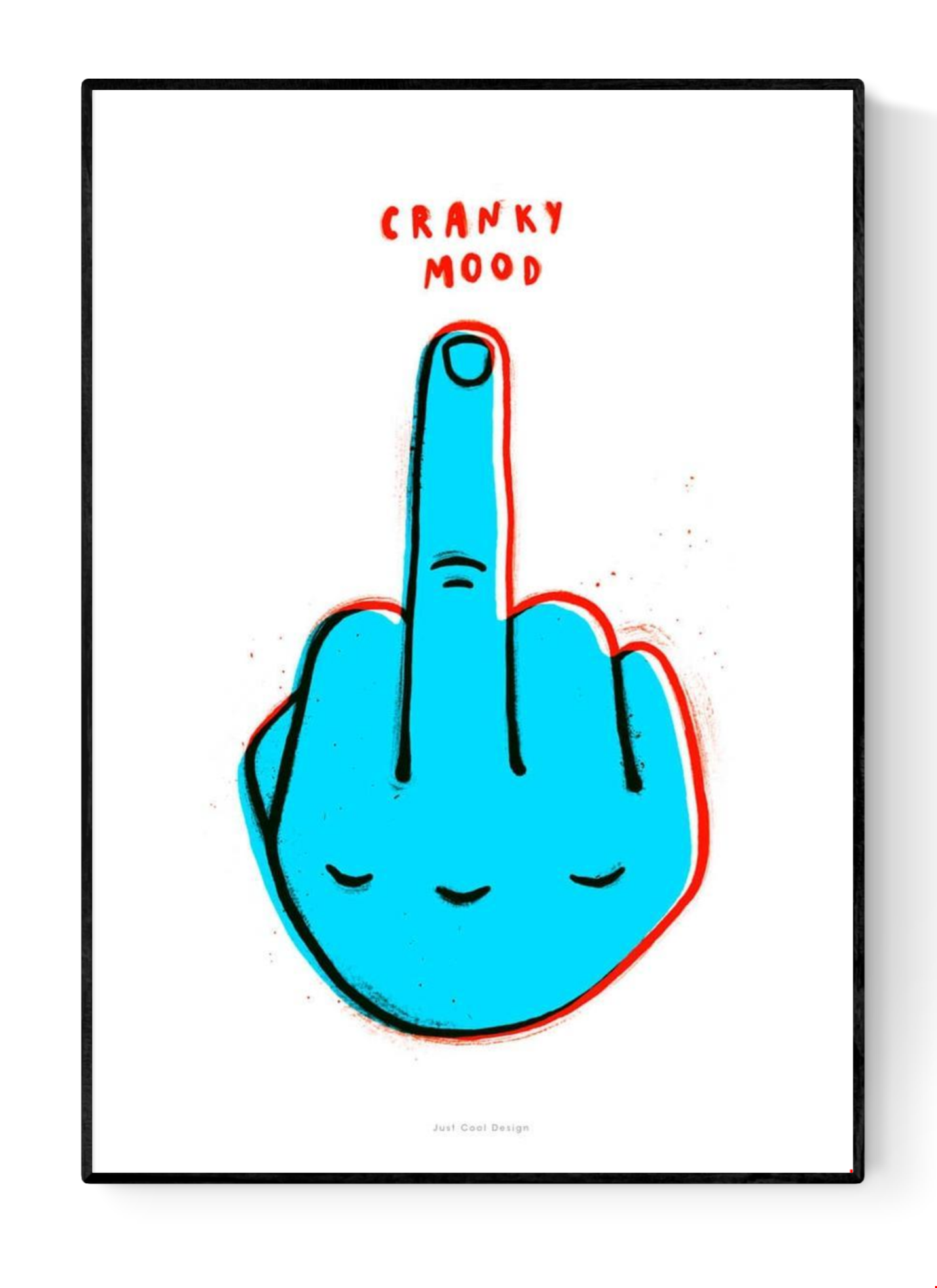 Colorful typography art print with the quote “All you need is faith, trust and pasta bolognese” in comic-style speech bubbles on a vivid red background — humorous kitchen wall art by Just Cool Design, perfect for food lovers and design enthusiasts.