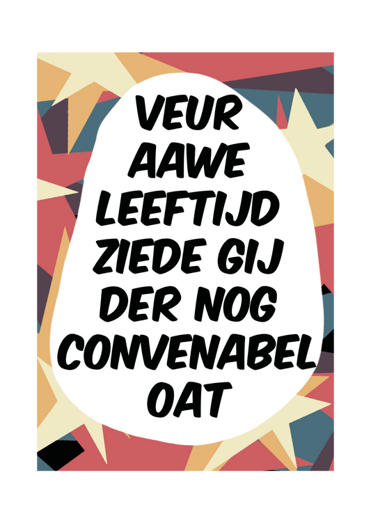 Greeting card - Tante Colette - Convenabel veur aawe leeftijd