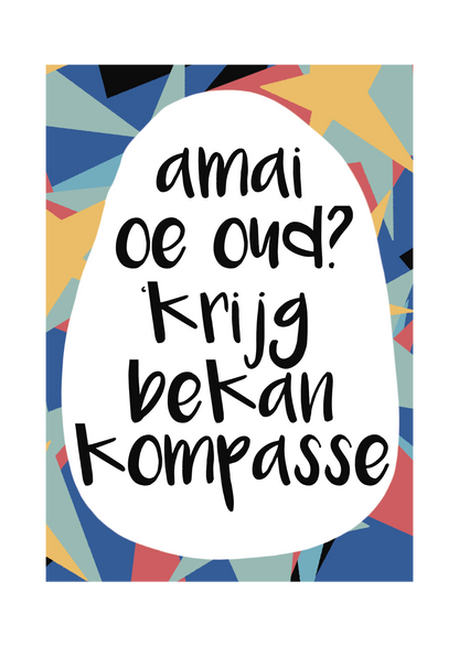 Greeting card - Tante Colette - Krijg bekan kompasse