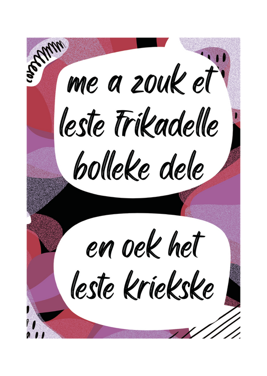 Greeting card - Tante Colette - Et leste frikadellebolleke