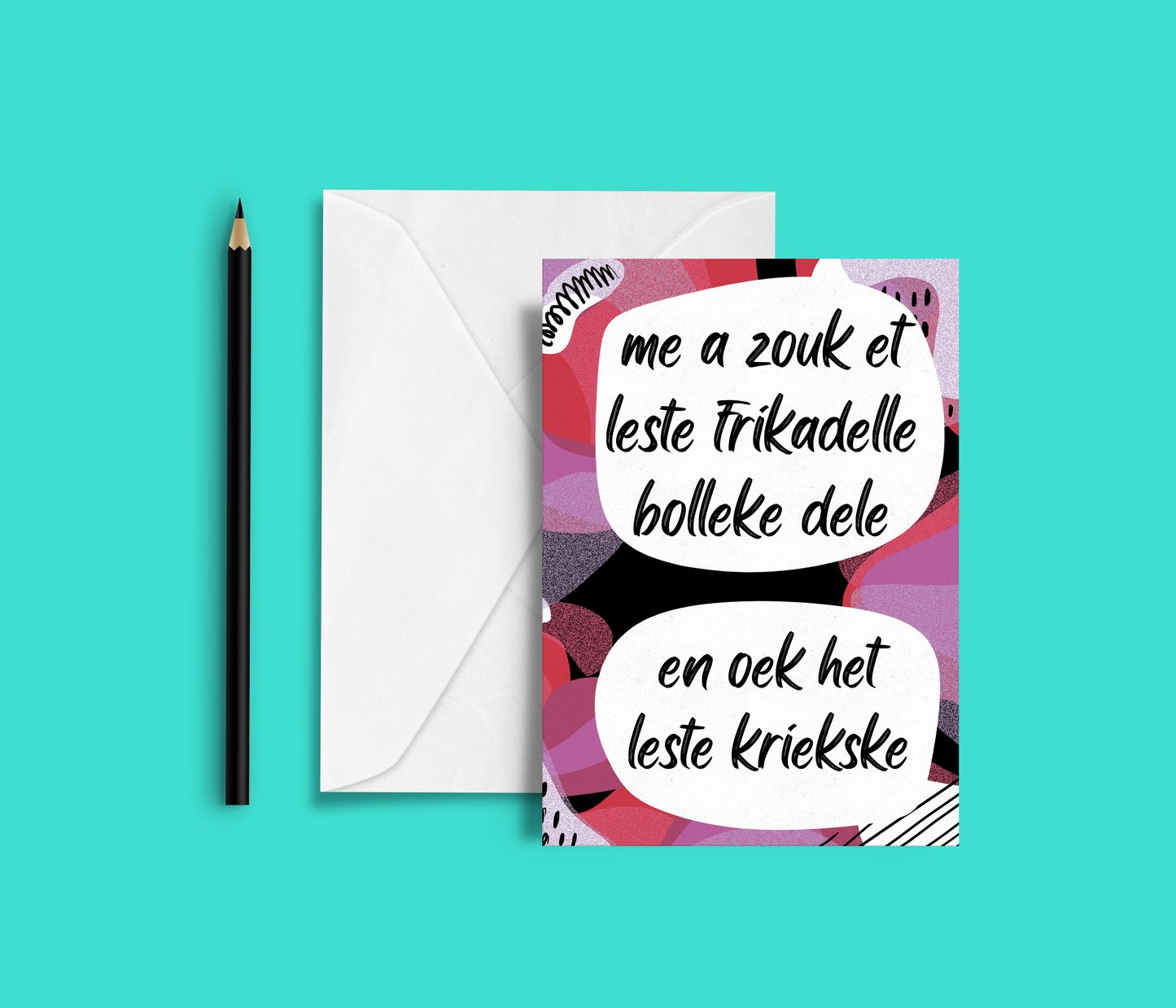 Greeting card - Tante Colette - Et leste frikadellebolleke
