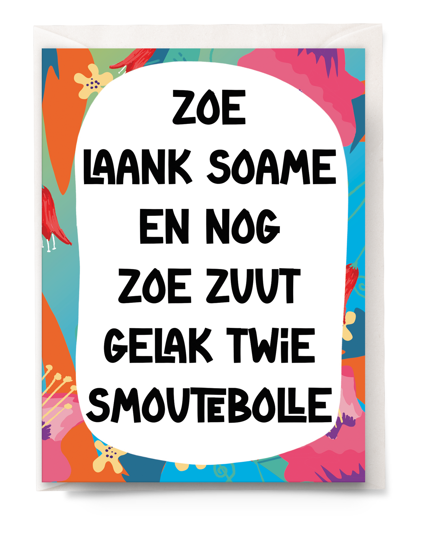 greeting card - Tante Colette - zoe zuut gelak twie smoutebolle