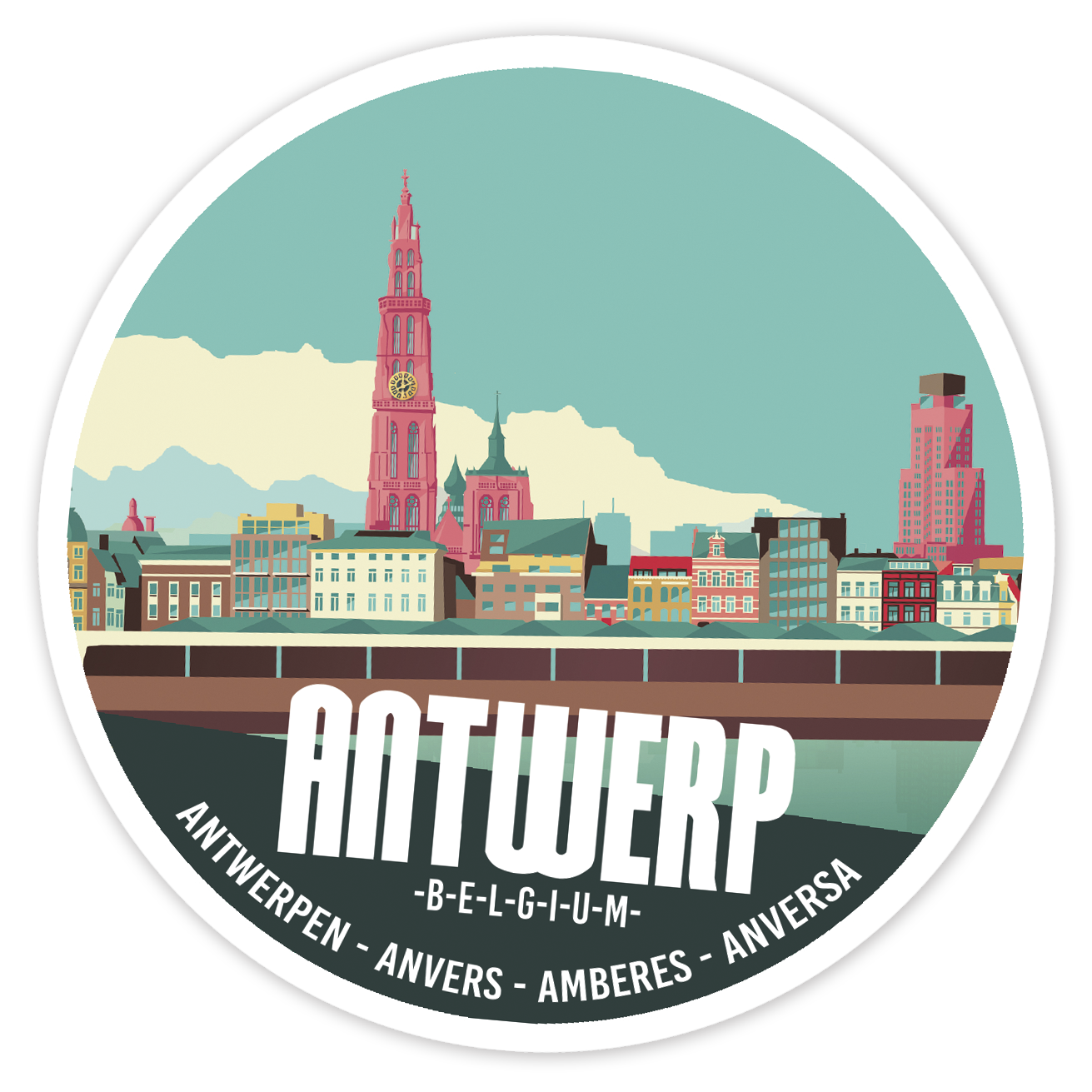 buy Antwerp skyline sticker by Studio Frits