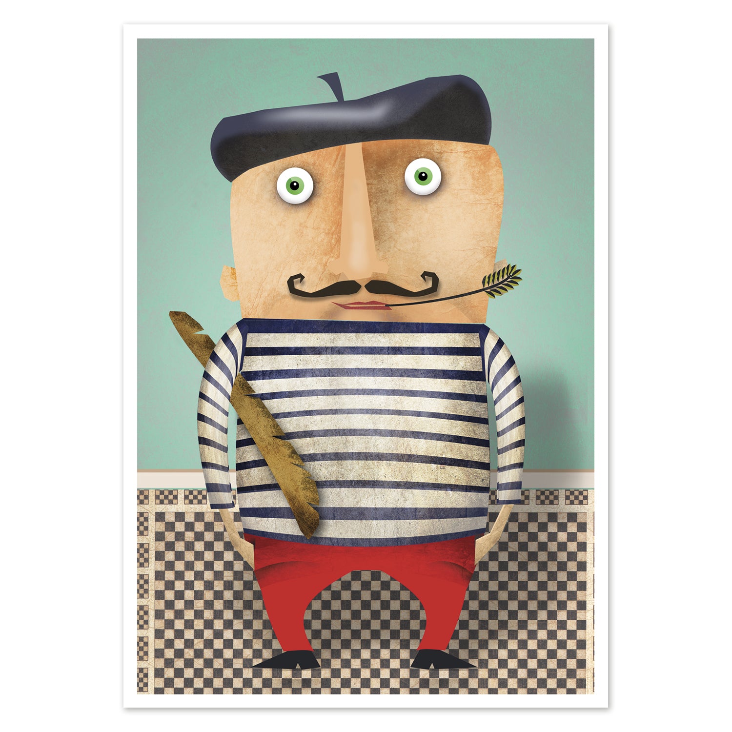 buy French stereotype postcard illustration