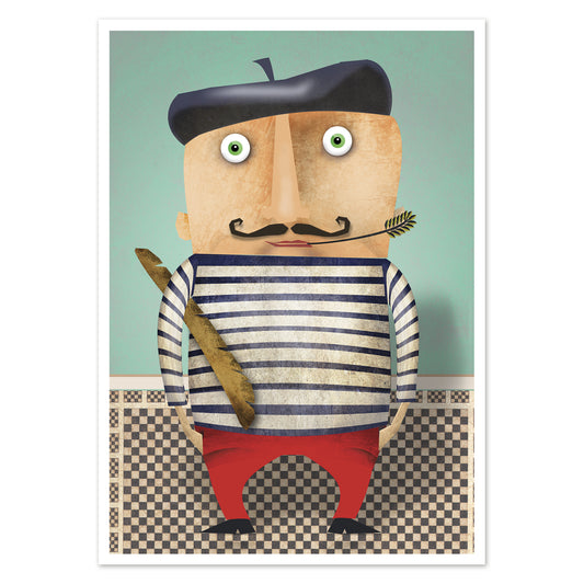 buy French stereotype postcard illustration