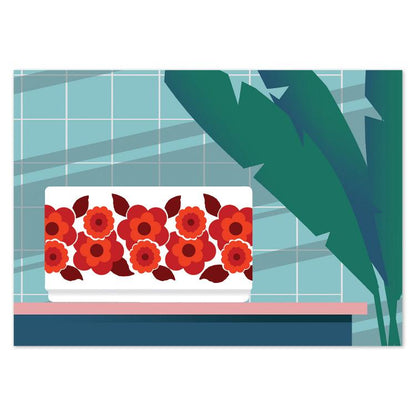 buy arcopal bowl illustration postcard