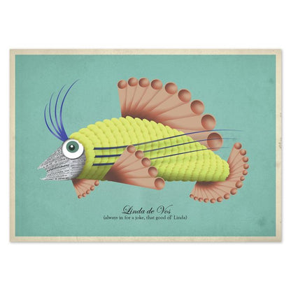 buy postcards with illustrations of fish